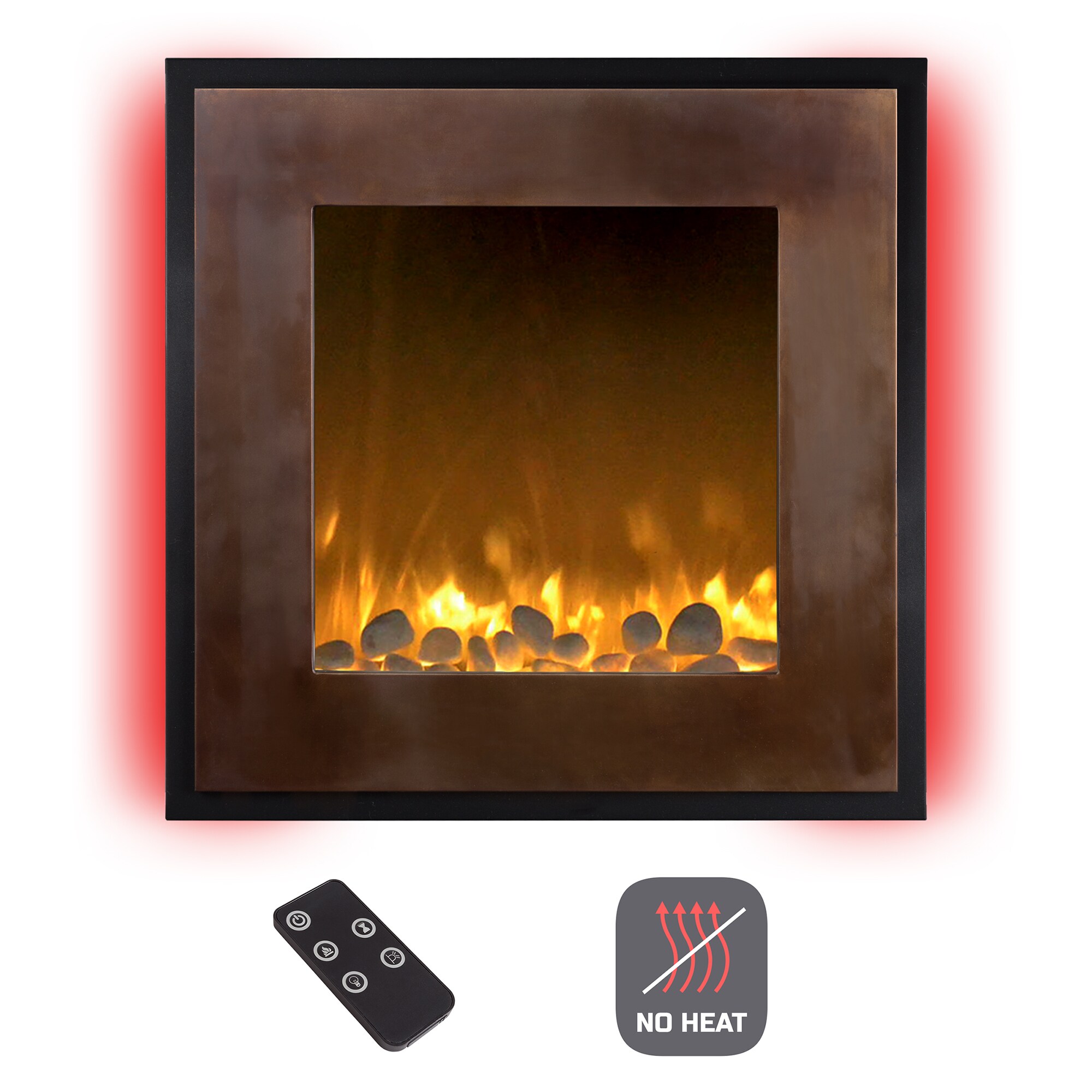 Shop Electric Led Fireplace Wall Mounted 13 Backlight Colors 10