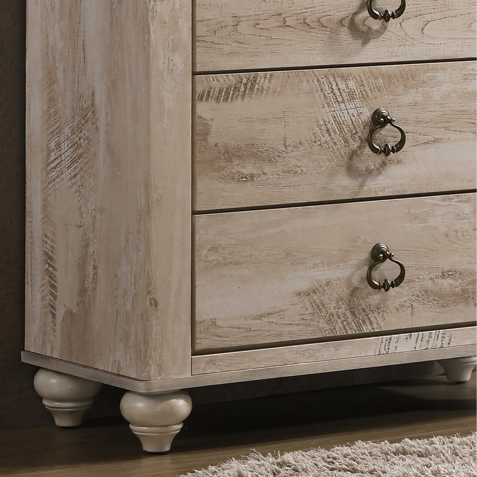 Shop Imerland Contemporary White Wash Finish Patched Wood Top