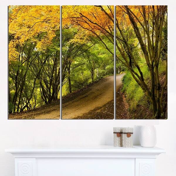 Country Lane in Green Forest - Extra Large Wall Art Landscape ...