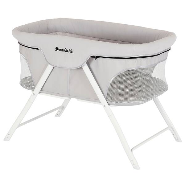 slide 2 of 6, Dream On Me Traveler Portable Bassinet in Cloud Gray