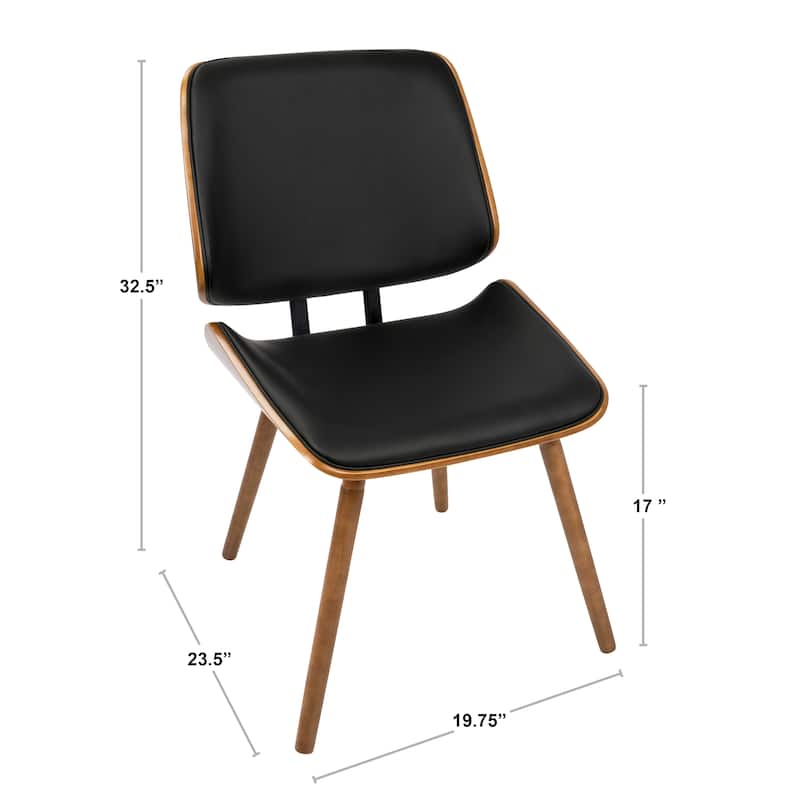 Lombardi Mid-Century Modern Upholstered Dining/Accent Chair (Set of 2)