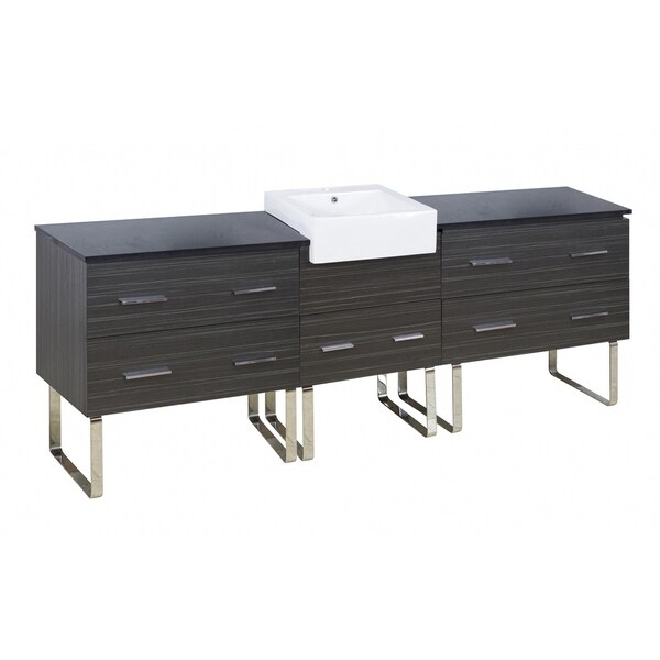 92.75-in. W X 18-in. D Modern Plywood-Melamine Vanity Base Set Only In Dawn Grey