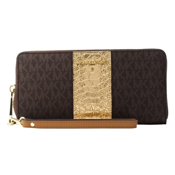 michael michael kors leather continental wristlet