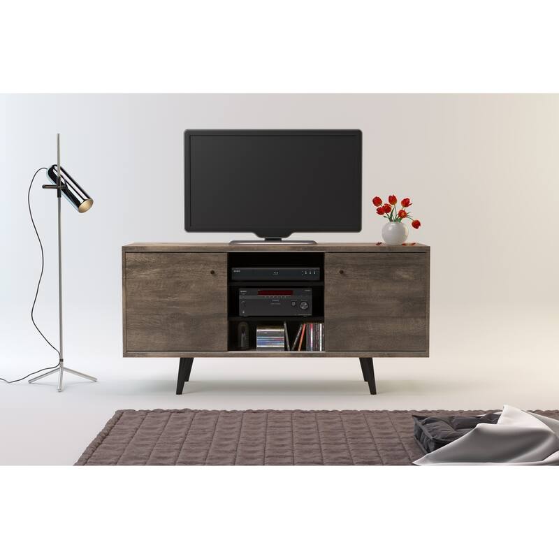 Carson Carrington Hitra Mid-century 3-shelf TV Stand - 52 inches - Brown