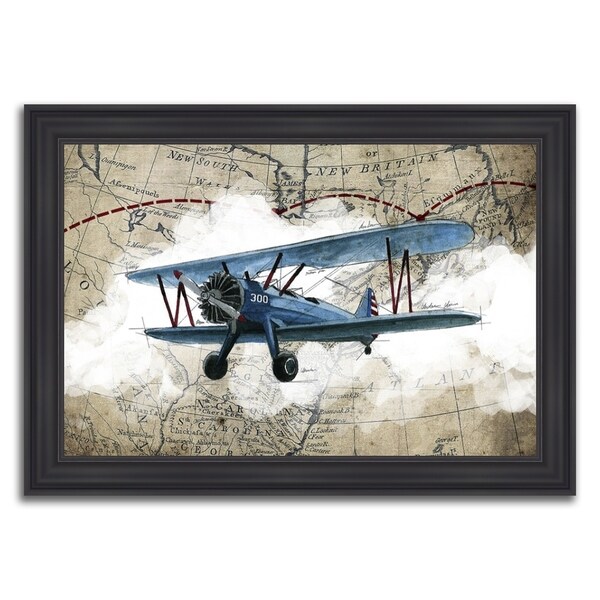 "Aviation Travel I " Framed Painting Print in Acrylic Finish - 35 x 25