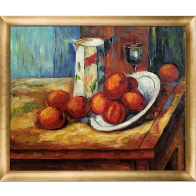 La Pastiche Paul Cezanne 'Bricoo, Bicchiere e Piato' Hand Painted Oil Reproduction