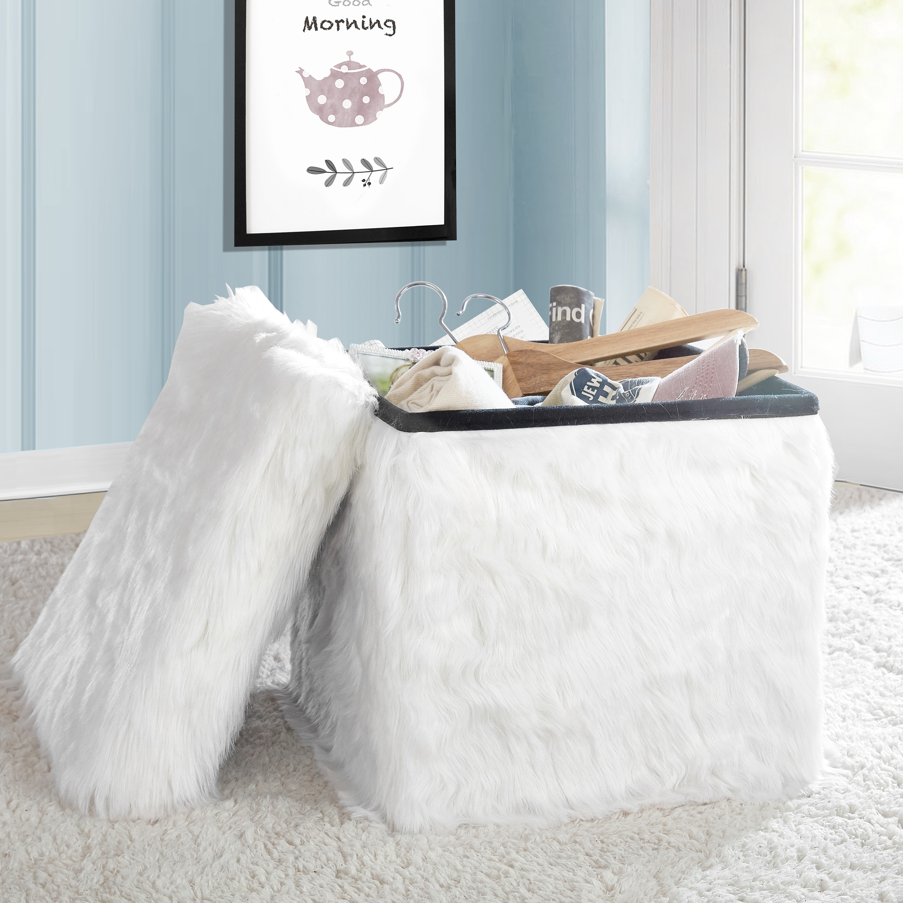furry storage bench
