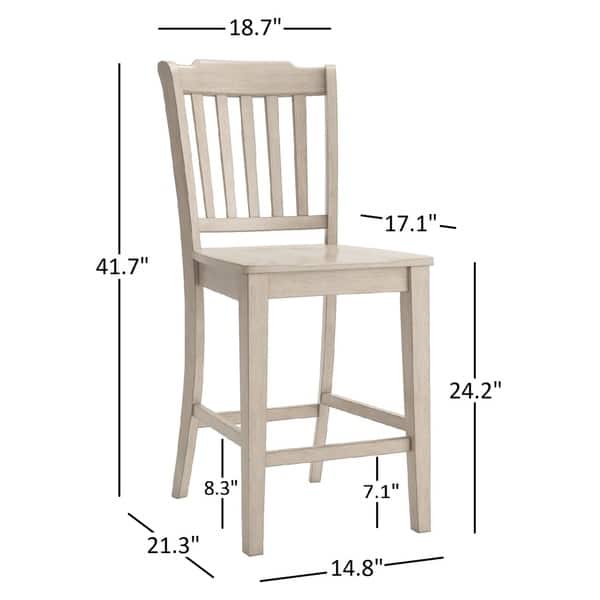 Elena Antique Grey Extendable Counter Height Dining Set - Slat Back by iNSPIRE Q Classic