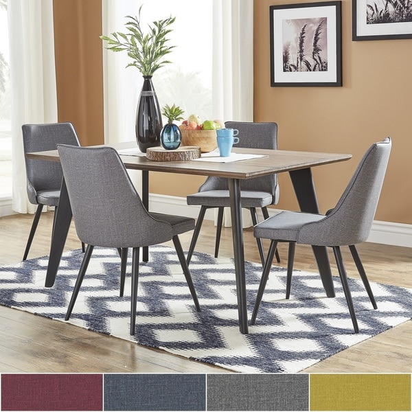 Division Mid-Century Two-Tone Rectangular Dining Set by iNSPIRE Q Modern