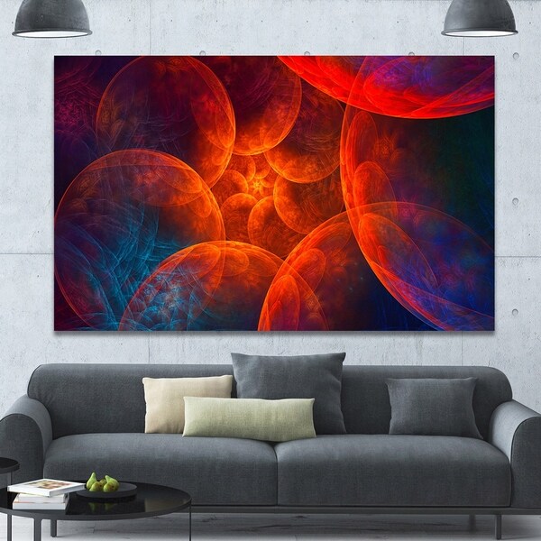 Designart 'Biblical Sky with Red Clouds' Abstract Wall Art Canvas