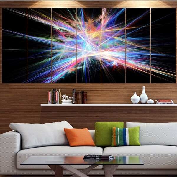 Designart 'Light Blue Spectrum of Light' Abstract Wall Art on Canvas