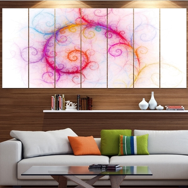 Designart 'Beautiful Pink Fractal Pattern' Abstract Wall Art Canvas