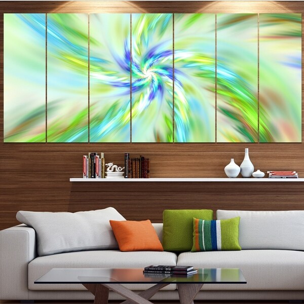 Designart 'Dance of Bright Spiral Green Flower' Modern Floral Artwork