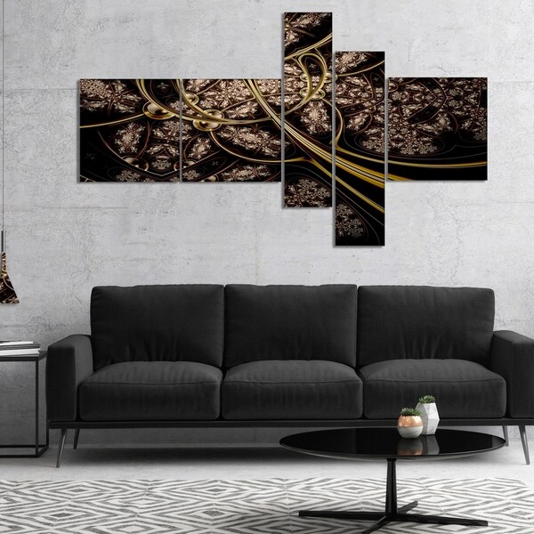 Designart 'Symmetrical Metallic Fabric' Abstract Print On Canvas