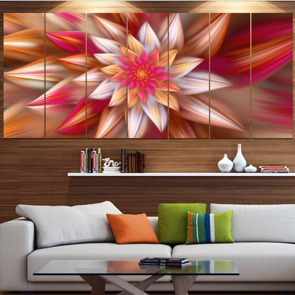 Designart 'Huge Red Fractal Flower' Modern Floral Artwork