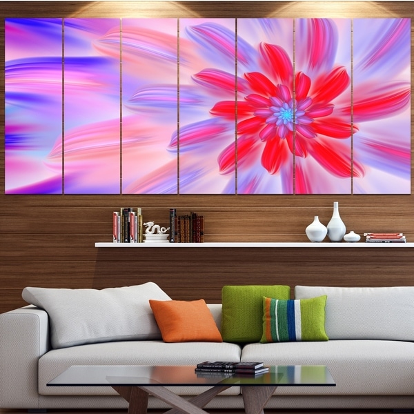 Designart 'Dance of Fractal Pink Petals' Abstract Wall Art Canvas