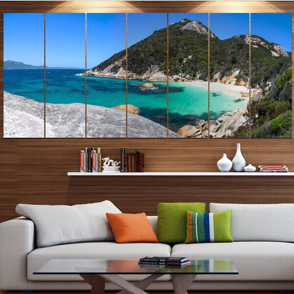 Designart 'Small Hidden Bay Panorama' Landscape Wall Artwork on Canvas