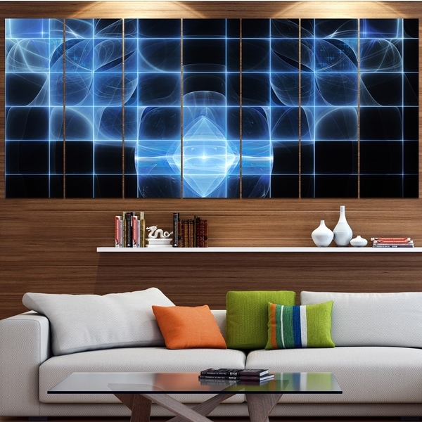 Designart 'Bright Blue Bat on Radar Screen' Abstract Wall Art on Canvas