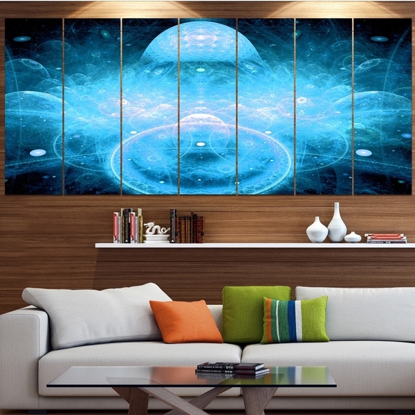 Designart 'Infinite Light Blue Universe' Modern Floral Artwork