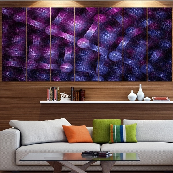 Designart 'Crystal Cell Purple Steel Texture' Abstract Wall Art Canvas
