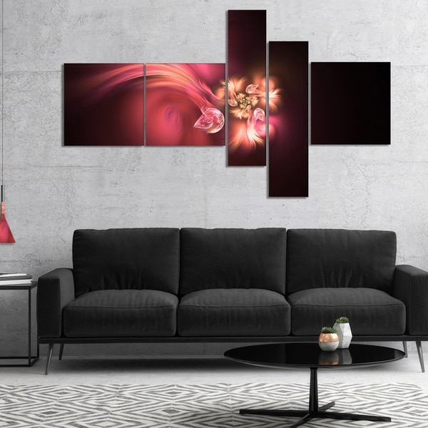 Designart 'Blooming Fractal Flower Magenta' Floral Art Canvas Print