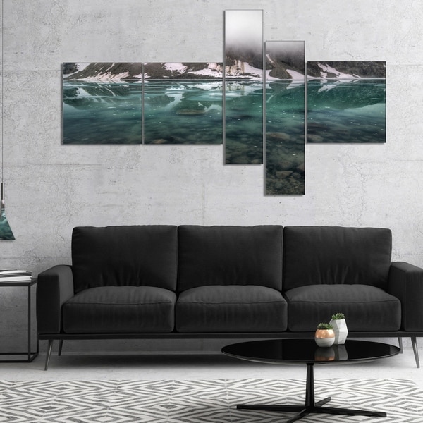 Designart 'Beautiful Turquoise Mountain Lake' Landscape Canvas Art