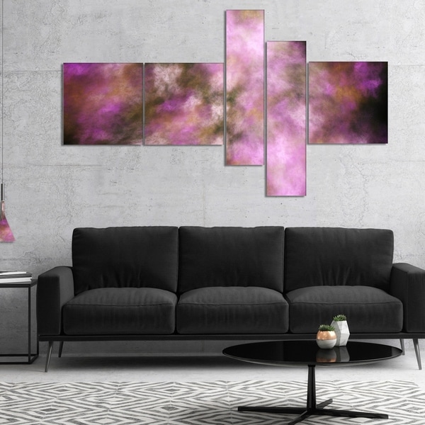 Designart 'Perfect Pink Starry Sky' Abstract Canvas Art Print