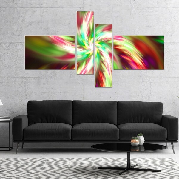 Designart 'Exotic Multi Color Flower Petal Dance' Floral Canvas Art Print