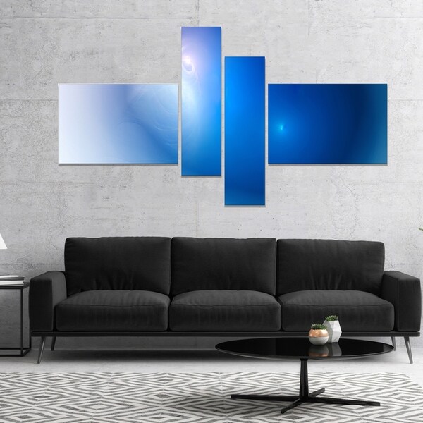 Designart 'Mysterious Blue Fractal Texture' Abstract Wall Art Canvas