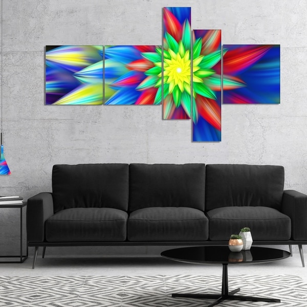 Designart 'Dance of Bright Multi Color Flower' Floral Canvas Art Print