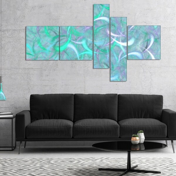Designart 'Blue Watercolor Fractal Pattern' Abstract Art on Canvas