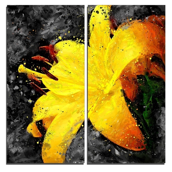 Design Art 'Yellow Lily' Floral Canvas Art Print