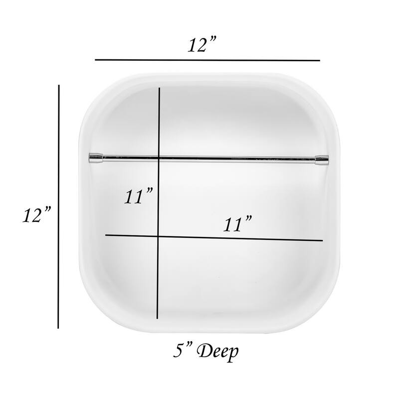 12" Stone Resin Solid Surface Matte White Finish BathroomWall Shelf with Towel Rack