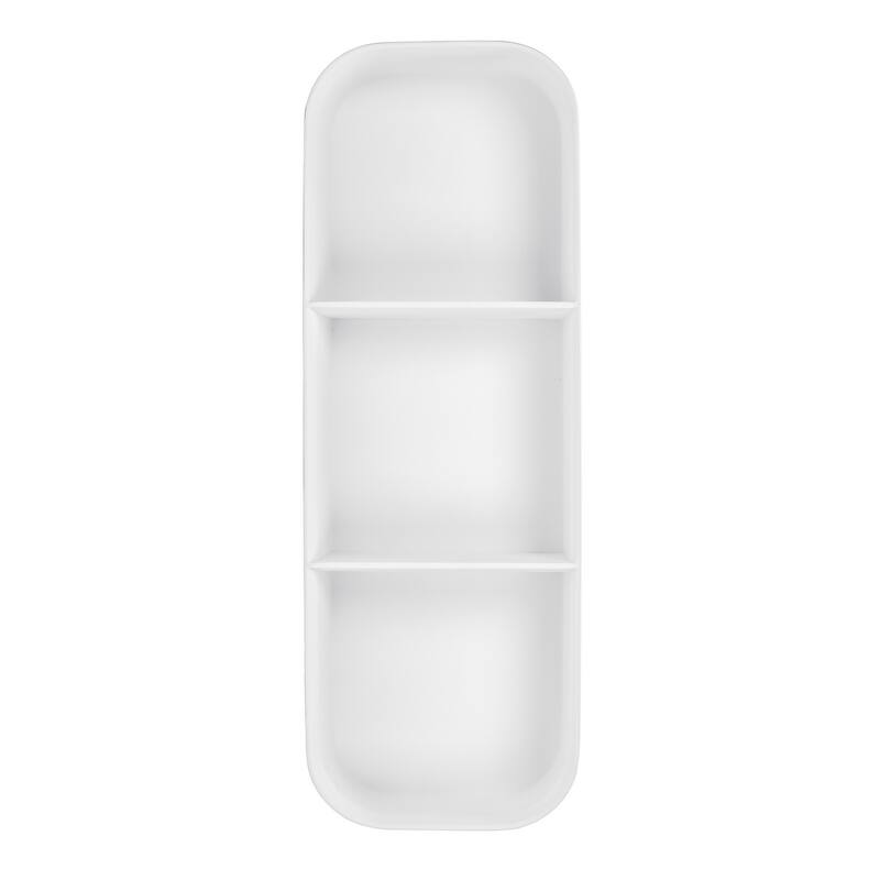 34-1/2" Stone Resin Solid Surface Matte Bathroom 3 Divider Wall Shelves