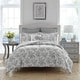 preview thumbnail 1 of 6, Laura Ashley Annalise Floral Grey Cotton Bonus Comforter Set
