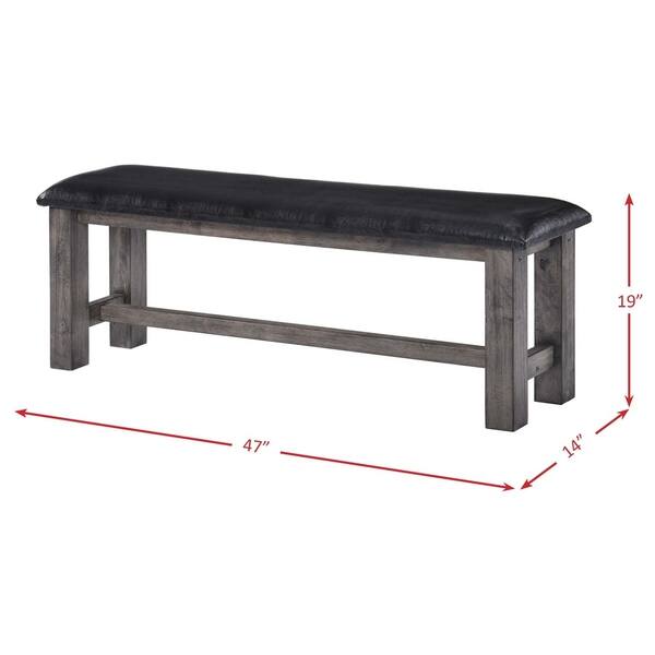 Picket House Furnishings Grayson Bench w. PU Padded Seat