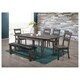 preview thumbnail 3 of 2, Picket House Furnishings Grayson Bench w. PU Padded Seat