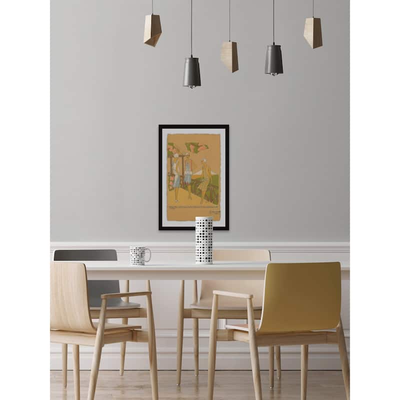 'On the Terrace' Framed Painting Print - Multi-Color