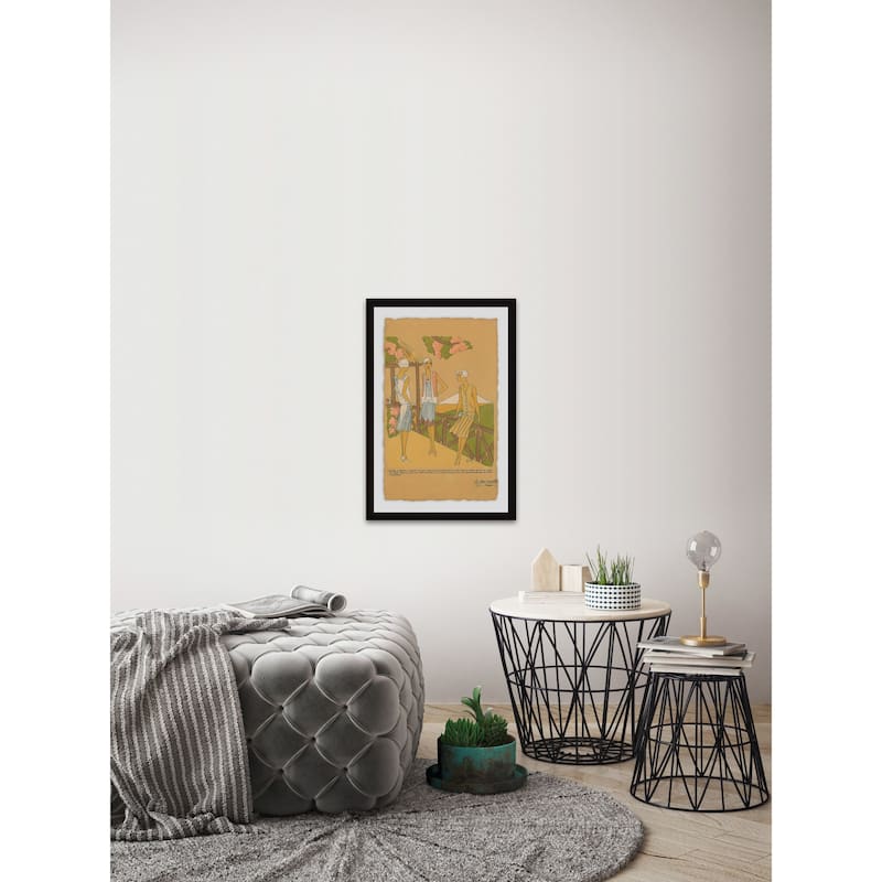 'On the Terrace' Framed Painting Print - Multi-Color