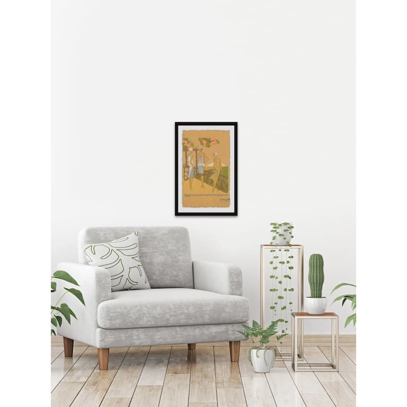 'On the Terrace' Framed Painting Print - Multi-Color