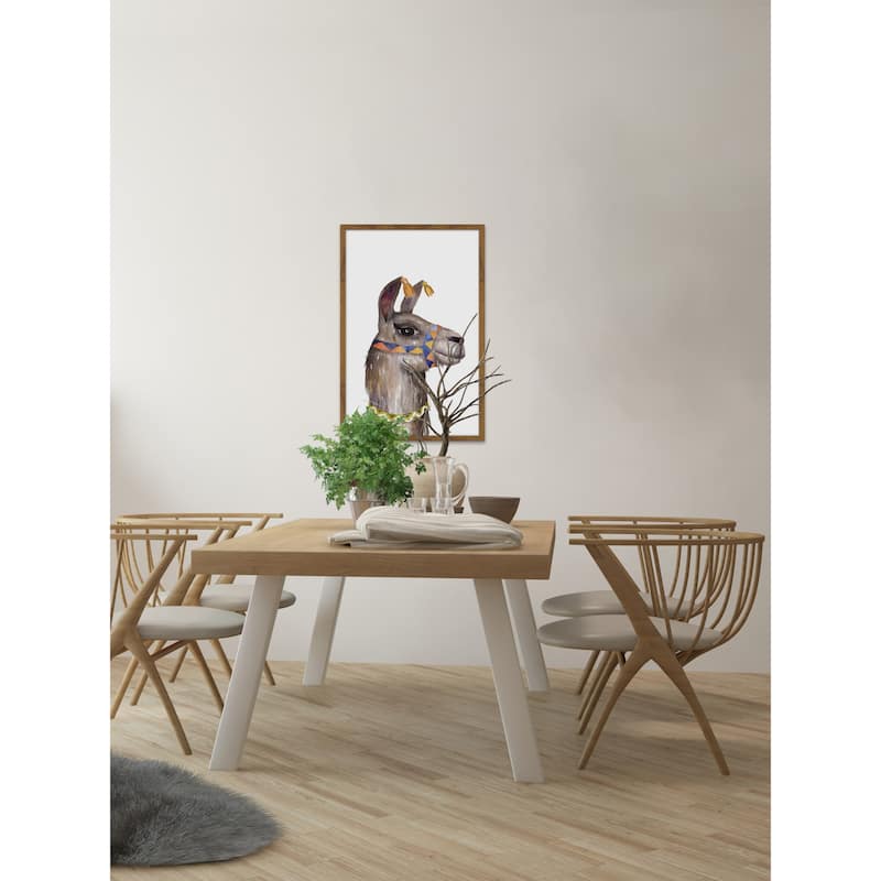 'Llama Party' Framed Painting Print - Multi-Color
