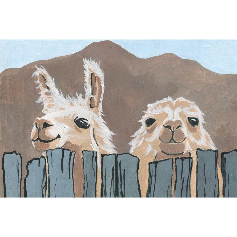 'Peekaboo Llamas' Painting Print on Wrapped Canvas - 30 x 20
