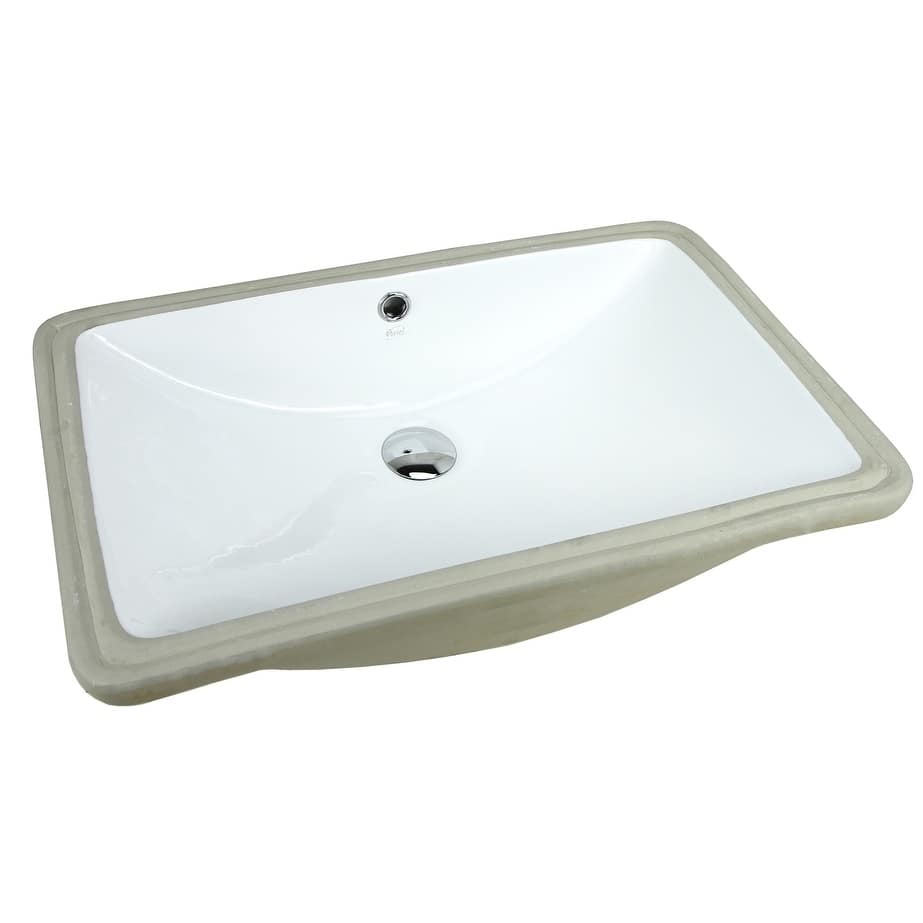 Super Large 24 Inch Rectangular Undermount Vitreous Ceramic Lavatory Vanity Bathroom Sink Pure White