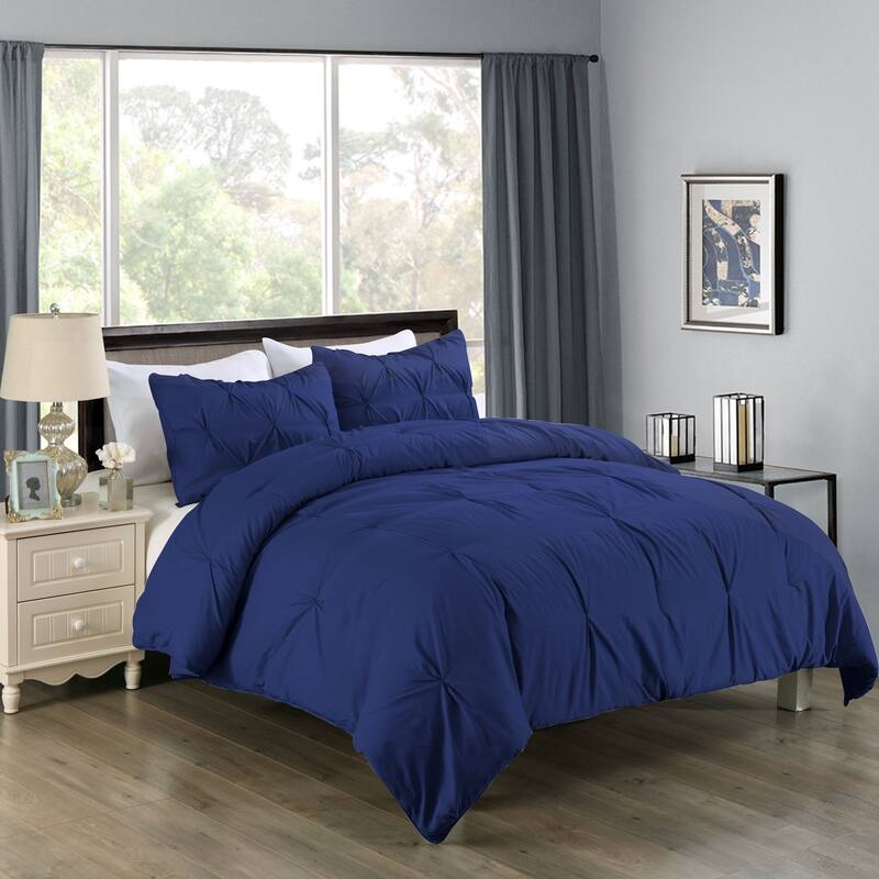Lotus Home Pintuck Mini 3-piece Comforter Set - Blue - Twin - 2 Piece