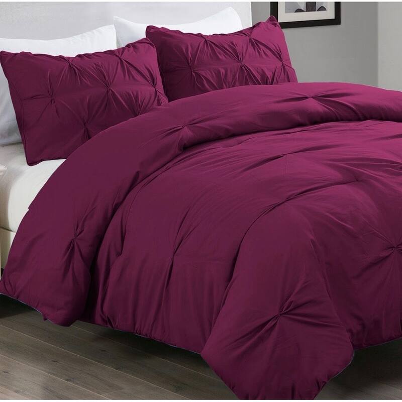 Lotus Home Pintuck Mini 3-piece Comforter Set - Purple - Twin - 2 Piece