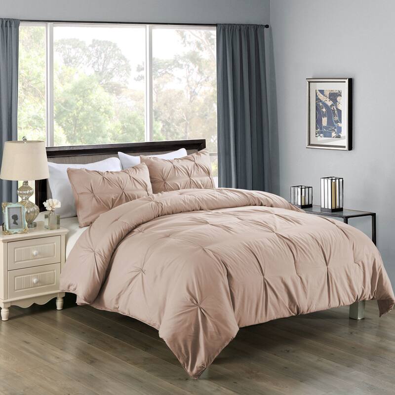 Lotus Home Pintuck Mini 3-piece Comforter Set - Brown - Twin - 2 Piece