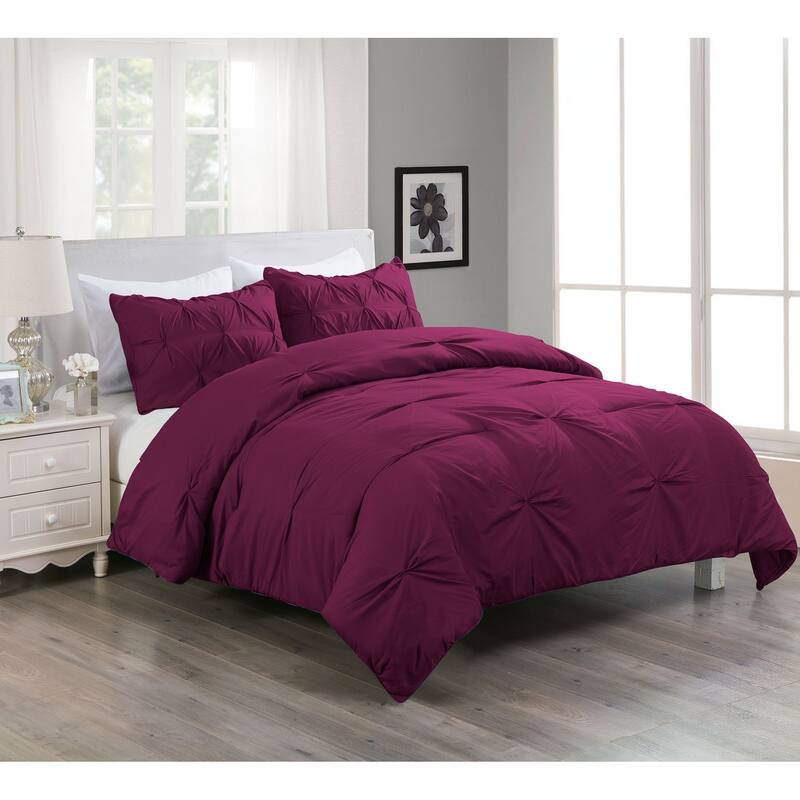 Lotus Home Pintuck Mini 3-piece Comforter Set