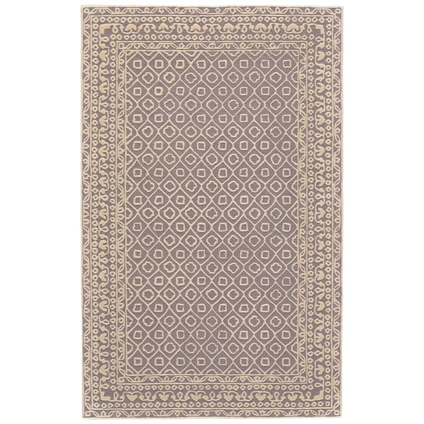 Grand Bazaar Eckels Dark Gray/ Ivory Wool Rug - 3'6" x 5'6"