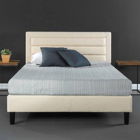 Priage by Zinus Upholstered Horizontal Detailed Platform Bed