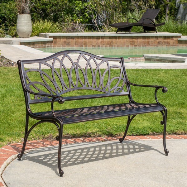 Cast aluminum park discount bench